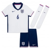 Camisa de Futebol Inglaterra Marc Guehi #6 Equipamento Principal Infantil Europeu 2024 Manga Curta (+ Calças curtas)